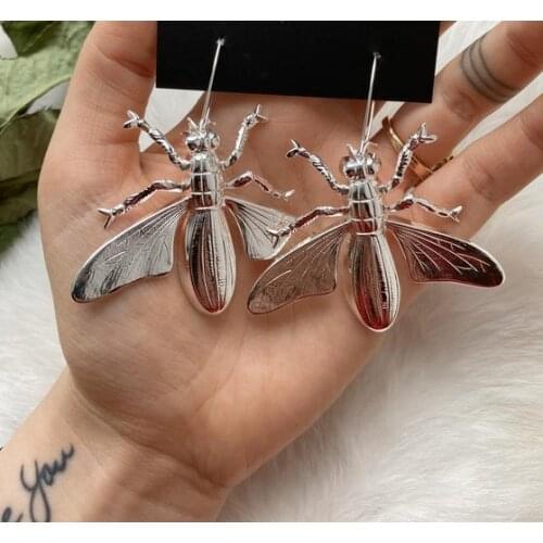 Big Fly Earrings,Fly Necklace,Insect Jewelry,Insect Earrings,Insect Necklace,Fly Jewelry,Unique,Cool Gift,silver/gold Plated