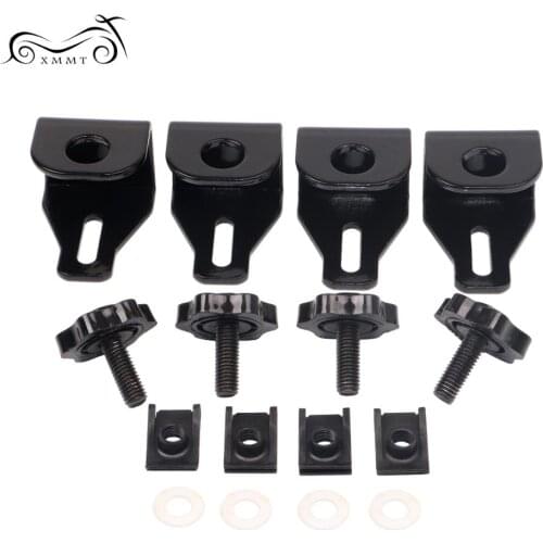 Black Motorbike Saddlebag Lock Mounting Security Theft Deterrent Brackets For Harley Street Road Glide