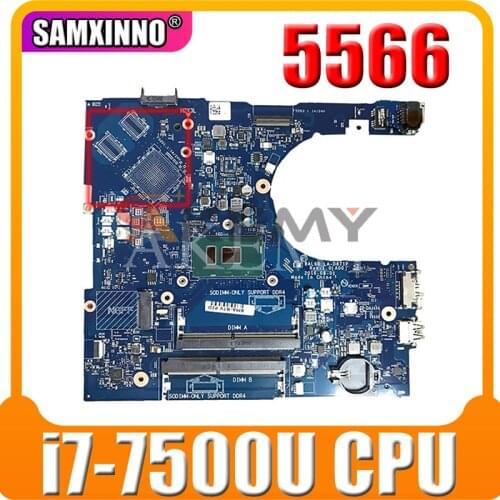 For DELL Inspiron 5566 Laptop motherboard i7-7500U processor J0F4J 0J0F4J BAL60 LA-D871P mainboard 100% working