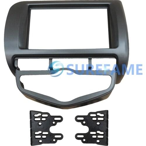 Double Din Car Audio Refitting Frame, Fascia Panel,Dash Kit for Honda 2002-2008 Fit/Fit Spot/Jazz (Auto A/C,Left) Facia Plate