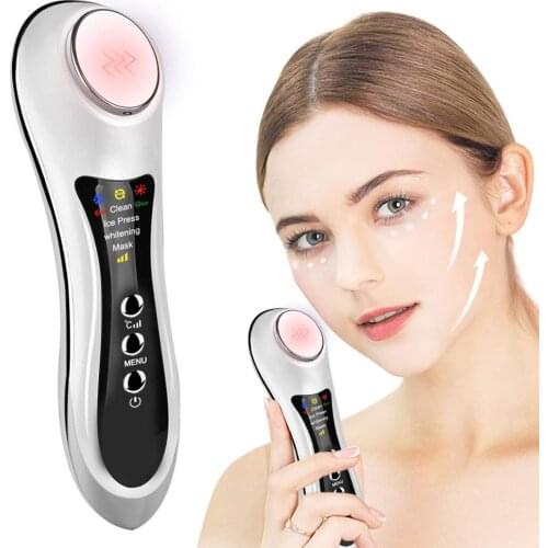 Hot and Cold Face Massager Ion Facial Skin Firming Toning Machine Beauty Device for Wrinkle Removal Anti Aging Deep Cleaning