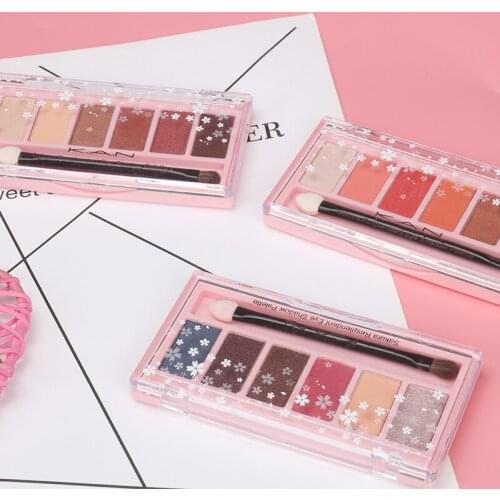 Cosmetic Eye Shadow Makeup Shimmer Matte Eyeshadow Palette Cosmetic Makeup Set Nude 6 Colors
