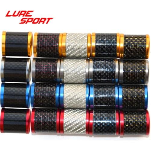 LURESPORT 4sets Aluminum Ring and Carbon tube cap of 16# FUJI Reel Seat Rod Building Component Repair Fishing rod DIY Accessory