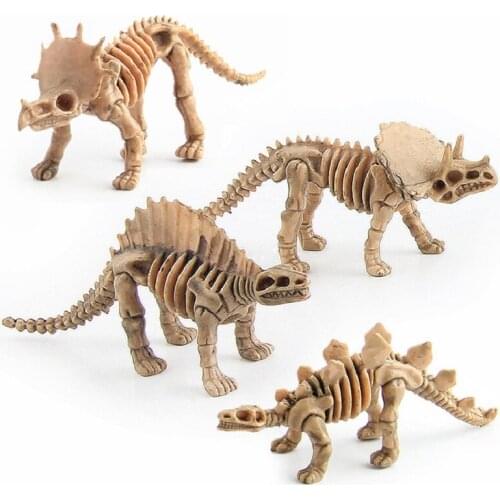 12pcs Simulation mini dinosaur skeleton archaeological excavation dinosaur model toy boys girls children