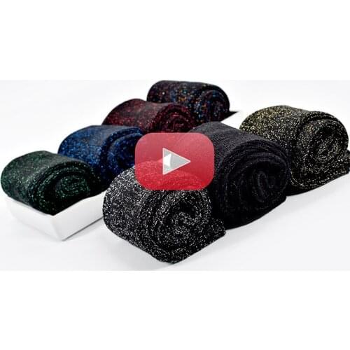 Korean Style Fashion Design Woman Socks High Quality Solid Color Shiny Gold and Silver Silk Woman Socks Summer Breathable Socks