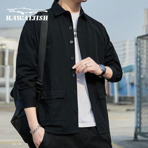 Hawaifish brand mens shirt 2021 spring new Breathable mens long-sleeved shirt high quality Comfortable Casual Brand Clothing