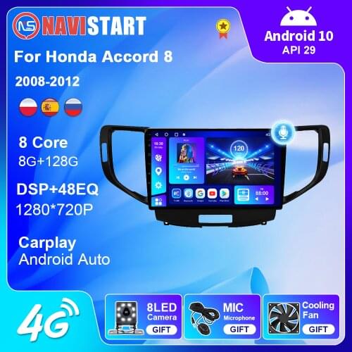 OKNAVI 10" Android 9.0 Car Radio For Honda Accord 8 2008 2009 2010 2011 2012 Car Multimedia Video Player GPS Navigation No 2 Din