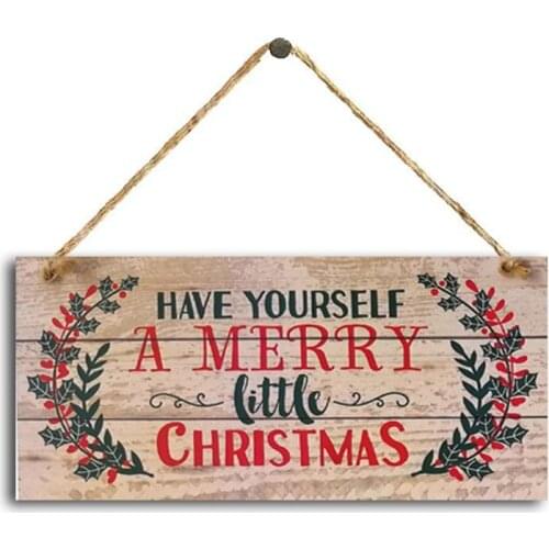 New Year Friendship Wooden Door Hanging Sign Christmas Tree Ornament Christmas Decoration for Home Wooden Pendant Navidad Gift