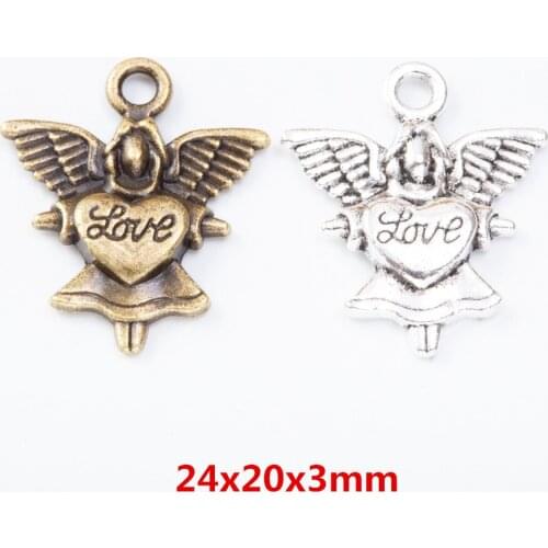 35 pieces of retro metal zinc alloy girl pendant for DIY handmade jewelry necklace making 7387
