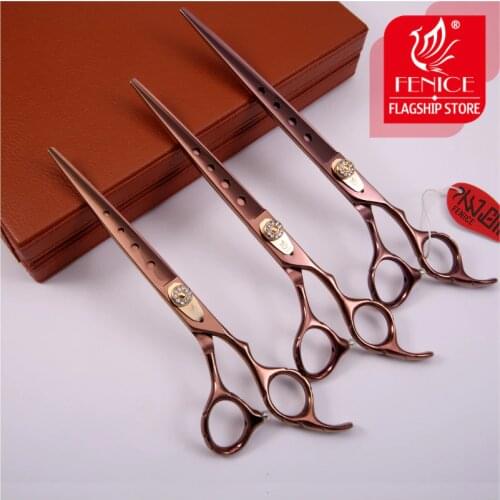 Fenice professional high-end 7.0 7.5 8.0 inch pet dog cat grooming cutting scissors straight dog shears grooming scissors