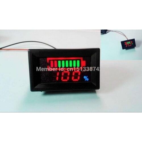 LED Indicator Battery capacity Tester voltmeter for 12V-48V Lead-acid Lithium free shiping