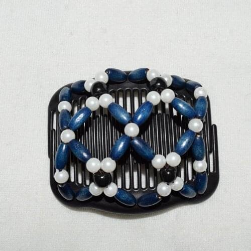 Navy blue pearl flower beads magic comb 50 pcs/lot easy updo special christmas comb easy for professional lady