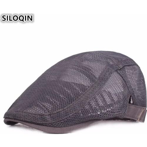 SILOQIN Ultra-thin Breathable Summer Berets For Men And Women Adjustable Size Ventilation Mesh Caps For Women Brand Mens Hats