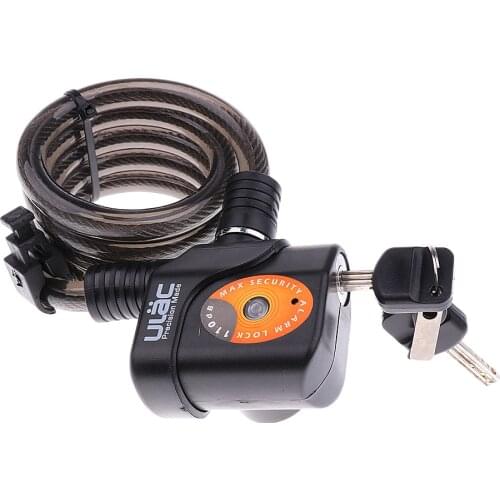 Bike Lock Anti-theft Alarm Bicycle Cable Locks with Mounting Bracket and 2 Keys