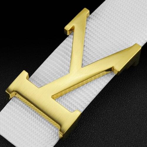 High Quality K Letter designer belts mens Casual Genuine leather fashion Waist Strap White cintos masculinos ceinture homme