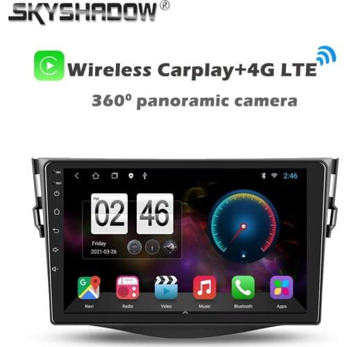 360 Panoramic Camera 6G+128G Android 10 Car DVD Player GPS Map WIFI Bluetooth 5.0 RDS Auto Radio For Toyota RAV4 Rav 4 2005-2013