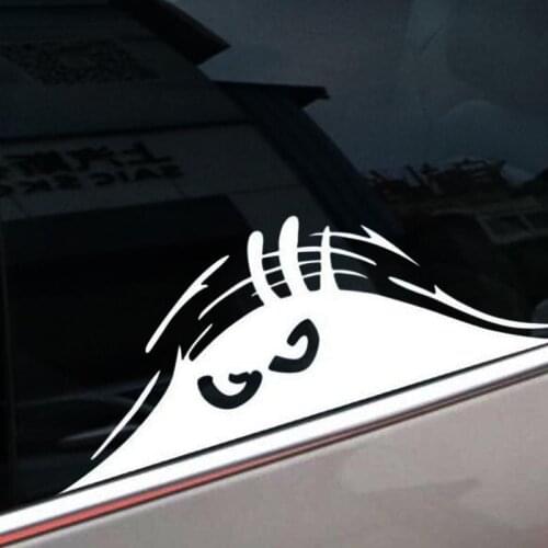 2 Pcs Fun Elf Big Black Eyes Auto Car Graphic Decal Letter Personality Decorative Scratches Stickers