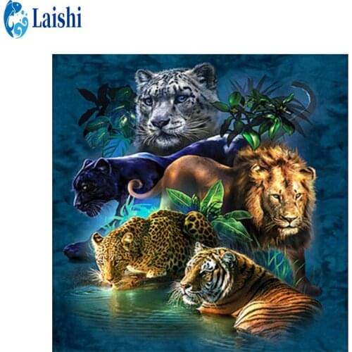 DIY Diamond Painting Forest tiger lion Rhinestone Embroidery Diamond drawing Cross Stitch Kit Mosaic Diamond Art Home Decoration
