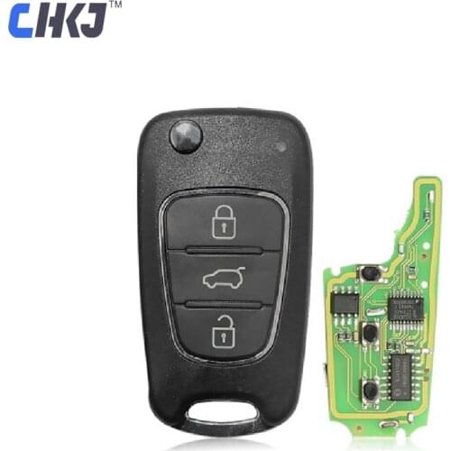 CHKJ 5pcs/lot Xhorse XNHY02EN Wireless Remote Key Hyundai Flip 3 Buttons English For VVDI2 Mini Remote Programmer VVDI Key Tools