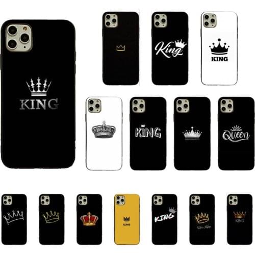 YNDFCNB King Queen Crown Couple Luxury Soft Phone Case For iPhone 11 12 pro MAX 8 7 6 6S Plus X XS MAX 5 5S SE XR Fundas Capa