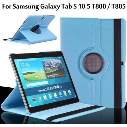 Case Cover For Samsung Galaxy Tab S 10.5 T800 T805 TabS 10.5 inch SM-T800 SM-T805 360 Rotating Flip PU Leather Tablet Case