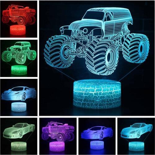 Remote Control Car SUV Action Figure 3D LED Night Light 7/16 Color Changing Lamp Anime Toy For Children Birthday Christmas Gifts