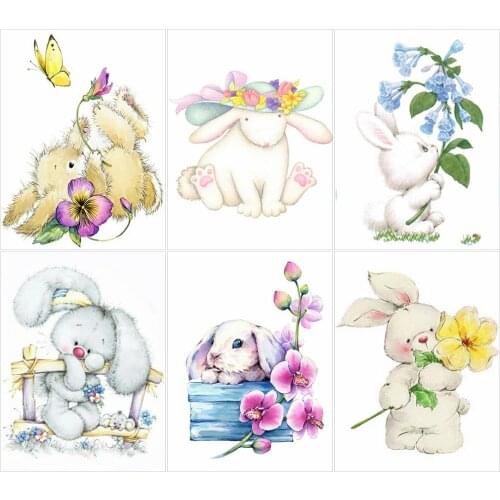 KAMY YI Cartoon Animal Rabbit 3D Diy Diamond Painting Photo Embroidery Suitable For Children Mural European Home Decoration