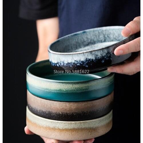 Creative Ceramic Bowl Household 4.5 Inch Rice Bowls 8 Inch Soup Bowl Ceramic Tableware Ramen Bowls for Kitchen Supplies