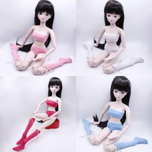 MagiDeal Stylish Tube Top Bikini Stockings Suit Swimwear for 1/3 BJD Doll Clothes Accessories