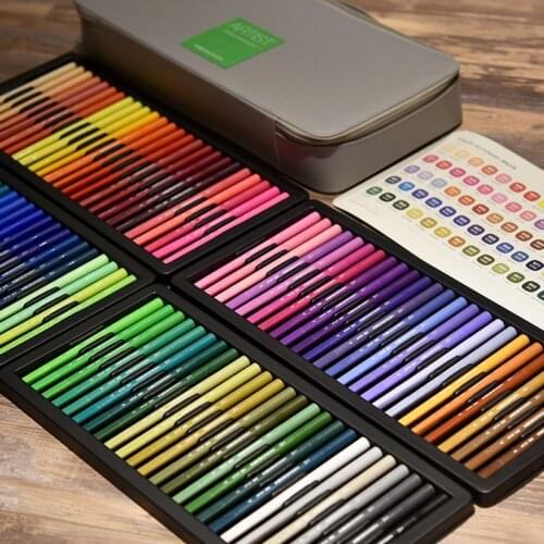 Student art painting 100 color watercolor pen set soft head hook line children painting brushes