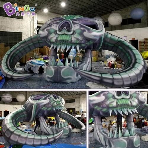 Customized made 8m width inflatable monster head skull /halloween decoration giant inflatable advertising toy
