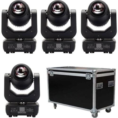 4Pcs/lot Flight Case Packing 150W LED Moving Head Gobo Effects Spot Light High Output Professional Stage Effect Lighting