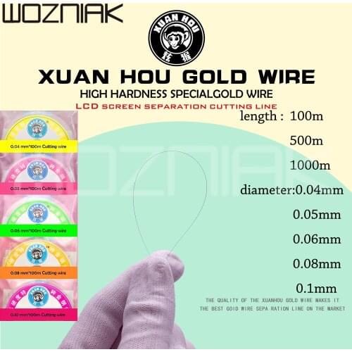 0.04/0.05/0.06/0.08MM LCD Screen Separation High Hardness Special Gold Wire Cutting Line For Mobile Phone Repair LCD