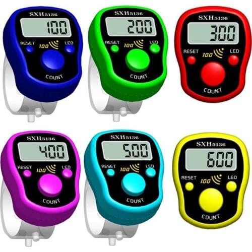 1PC New Stitch Marker Row Finger Counter LCD Digital Display With Light For Sewing Knitting Weave Buddha Pray Soccer Accessories