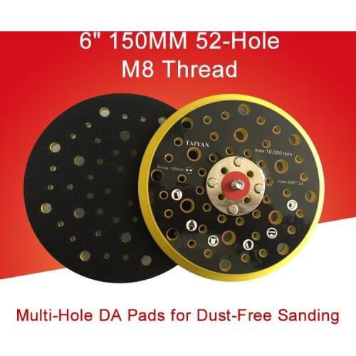 6 Inch 52-Hole Multi-Hole DA Sanding Pad Sander Backing Pad Dust-Free Abrasive Tools Grinder Accessories