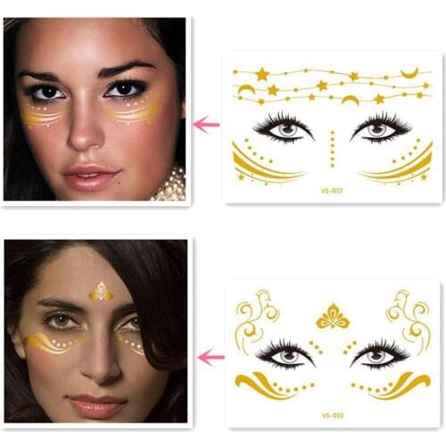 Bridal Shower Bachelorette Party Gold Temporary Face Tattoo Sticker Mariage Bride To Be Team Bride Hen Party Wedding Decoation