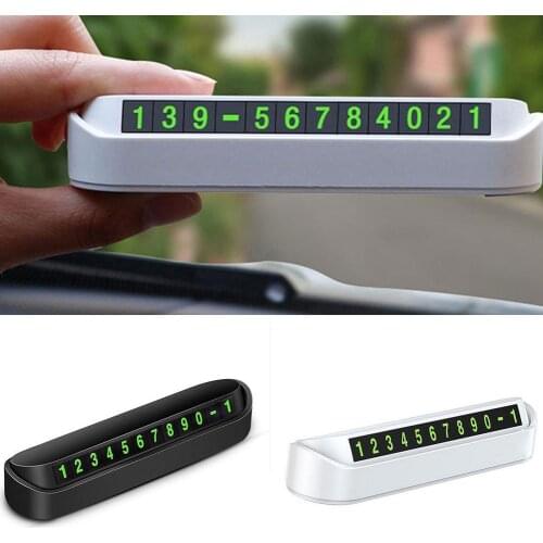 Car Temporary Parking Sign Phone Number Display Rack Auto Magnet Flip License Plate Number Car Parking Accessories Interior