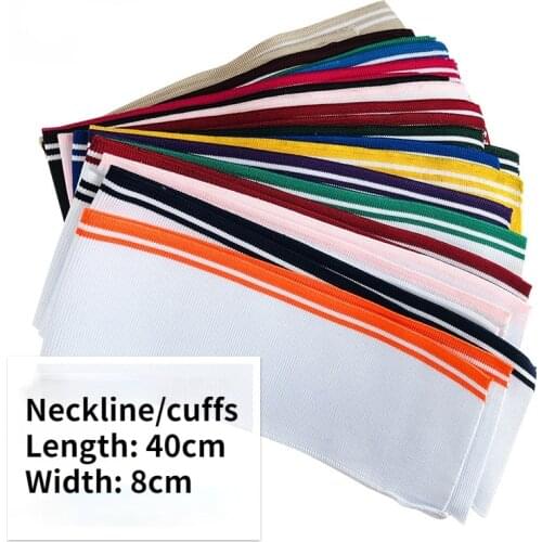 Thin Ribbed Neckline/Cuffs/Hem Stretch Cuffs Sweater Baseball Uniform Jacket Thread Pure Cotton Knitted Fabric Accessories