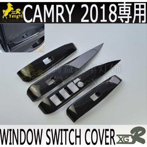 Xgr inside switch window panel cover ring carbon fiber for camry 2018 2019 2020 accessory body part