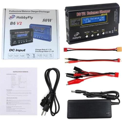 IMAX B6 80W 6A Battery Charger Lipo NiMh Li-ion Ni-Cd Digital RC Balance Charger Lipro Charger Discharger Blue/Black 16FA