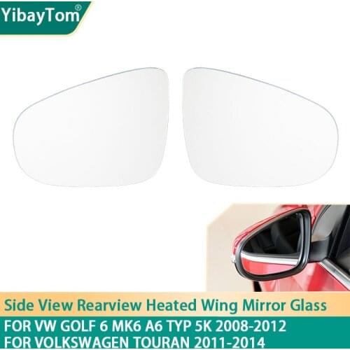 Sideview Rearview Heated Wing Mirror Glass For Volkswagen VW Golf 6 MK6 A6 Typ 5K 2008-2012 For Touran 2011-2014 car accessories