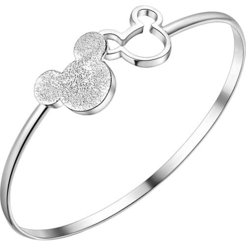 New 925 Silver Mickey Bracelet Ladies Wedding Engagement Party Gift