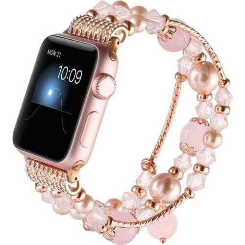Link Bracelet Strap for Apple Watch Band SE/6/5/4/3/2/1 38mm 44mm Iwatch Band 42mm 40mm Handmade Women Watchbands