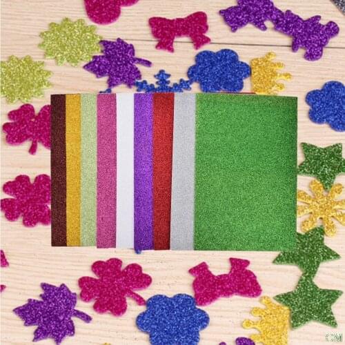 10pcs Flash Thick Sponge Paper With Rubber Powder EVA Foam Paper DIY Paper Craft Scrapbooking Paper Origami Colored Decor