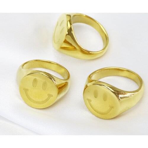 10 Piece Happy face rings happy face rings stainless steel mutiple size jewelry smile face rings 9891