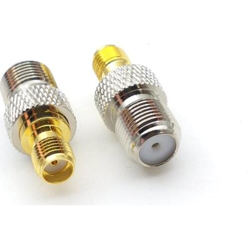 100pcs BRASS RF Coax Adapter F To SMA Convertor F Female To SMA Female Connector F Type Female Jack To SMA Female Plug