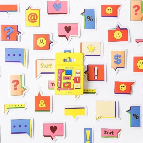 46pcs Colorful Dialog Series Kawaii Cute Stickers for Student Self-Adhesive DIY Diary Scrapbooking Stationery Sticker Decorative