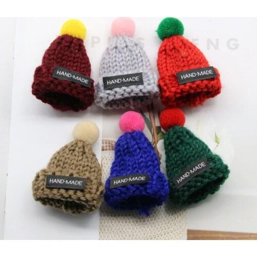 5pcs Color Pompon Knitting Mini Hats DIY Craft Supplie Clothes Scarves Socks Hair Accessories Crochet Toys Ornaments Small Caps