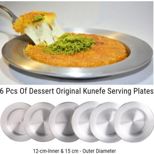 6 pcs Set Kunefe famous dish dessert serving plates presentation tray Hatay antakya kunefe original high quality aluminum plate