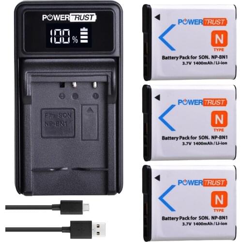 PowerTrust NP-BN1 NP BN1 battery +LED USB Charger for Sony DSC TX9 T99 WX5 TX7 TX5 W390 W380 W350 W320 W360 QX100 W370 W730 W150